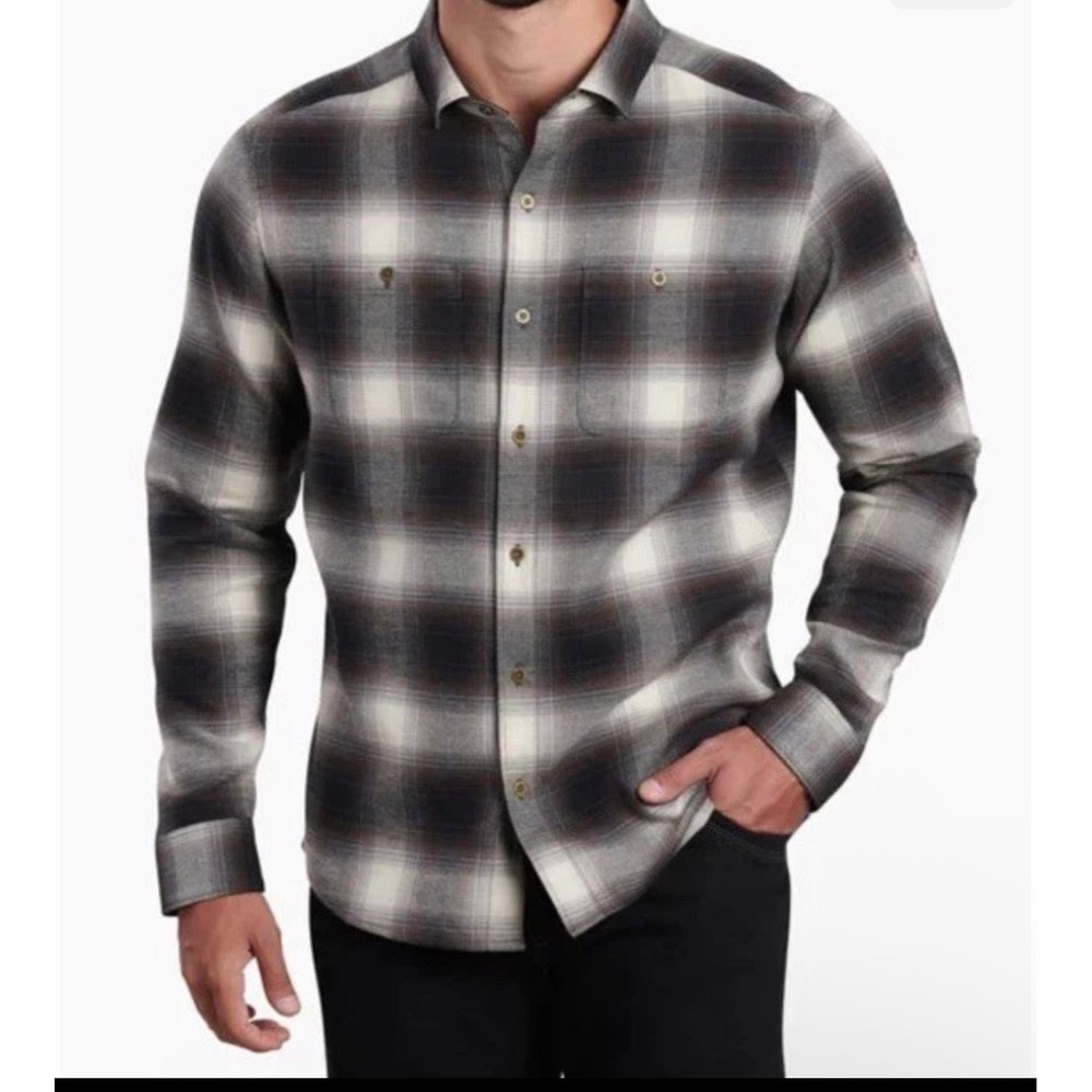 Kuhl Mens Plaid Flannel Long Sleeve Shirt Size Medium Outdoor Gorpcore Hiking